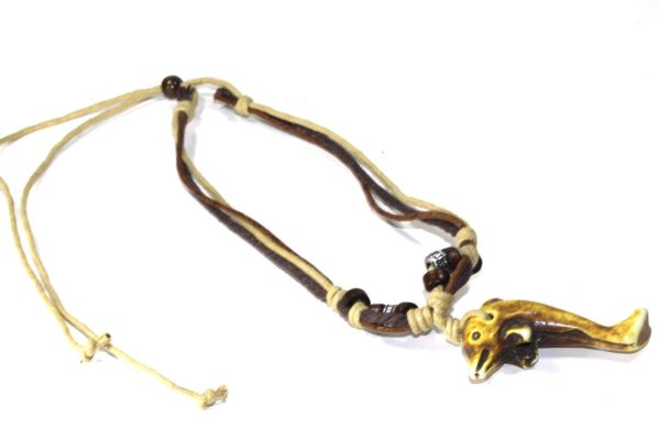 Tribal Dolphin Boho Style Bone Necklace