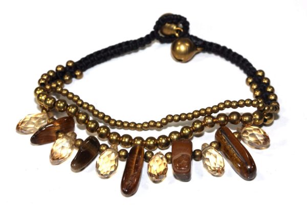 Brown Tigers Eye Gemstone & Crystals Romance Bracelet