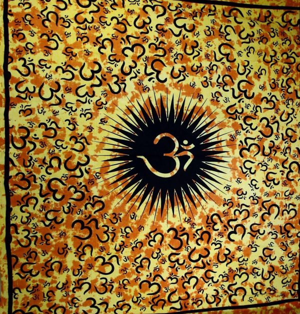 Yellow Om Echoes Tapestry