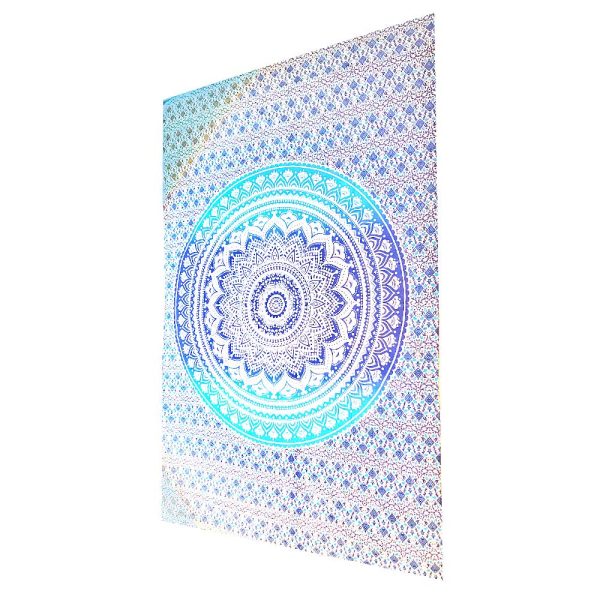 Blue Ombre Art Pattern Cotton Tapestry Wall Hanging | Wild Lotus® | @wildlotusbrand