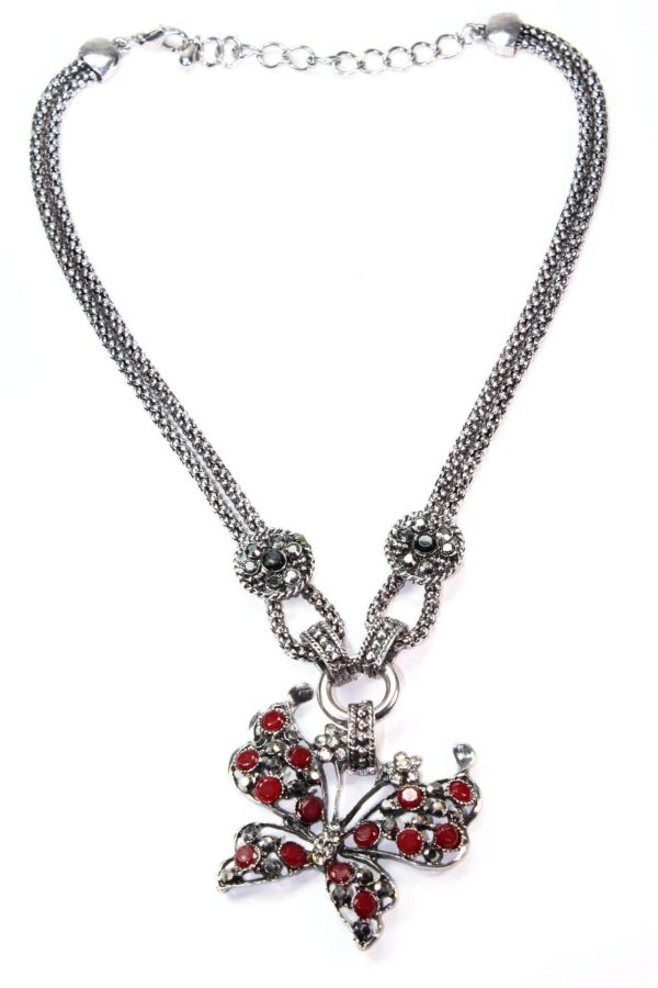 Red Dazzling Butterfly Necklace