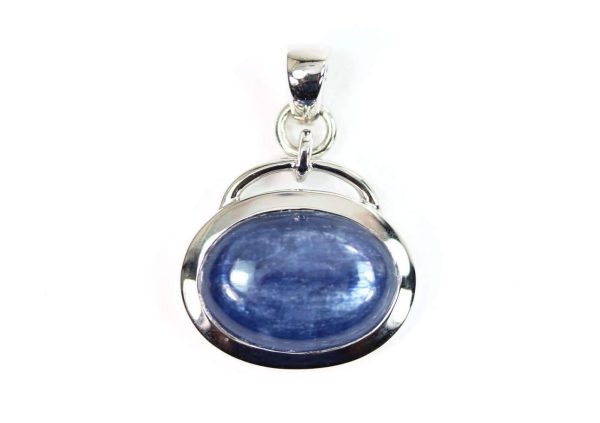 Blue Himalayan Kyanite Oval Necklace Pendant