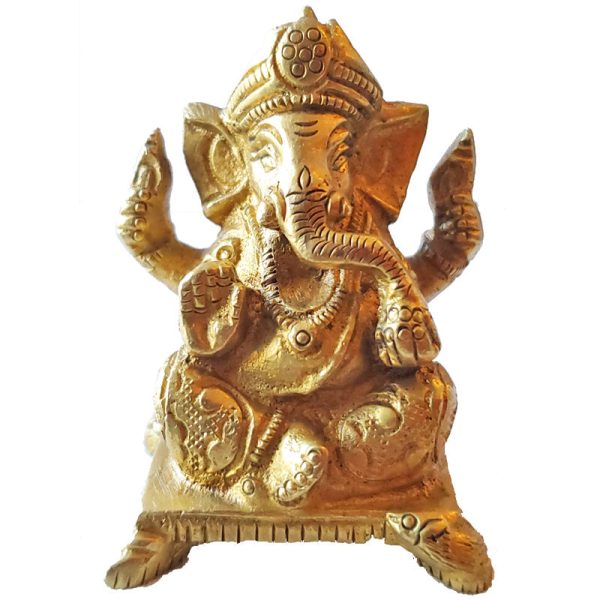 Little Ganesha Brass Statue | Wild Lotus®