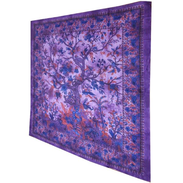 Purple Tree of Life Birds Tapestry Colorful Indian Wall Decor | Wild Lotus® | @wildlotusbrand