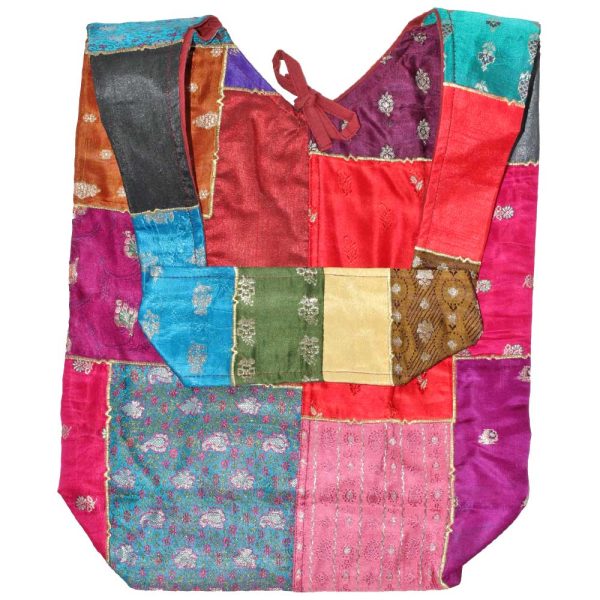 Raw Silk and Silk Embroidery Art Banquet Floral Patchwork Shoulder Bag | Wild Lotus® | @wildlotusbrand
