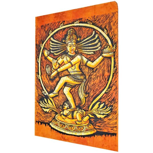 Orange Shiva Nataraja Lord of the Dance Symbolism Design Banner Tapestry | Wild Lotus® | @wildlotusbrand