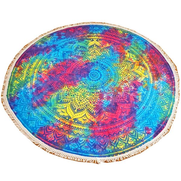 Tie Dye Ombre Round Star Mandala Crochet Tapestry Wall Art | @wildlotusbrand | Wild LotusTie Dye Ombre Round Star Mandala Crochet Tapestry Wall Art