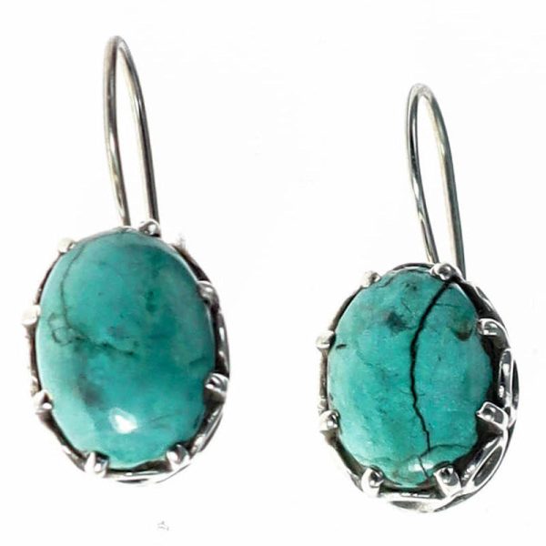 Scrollwork & Turquoise Gemstone Earrings | Sterling Silver Jewelry Collection | Wild Lotus